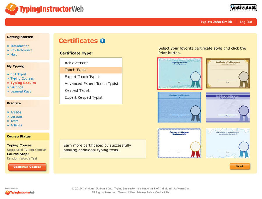 Type certificate. Typing Certificate. Starters Certificate. Types of courses. Certificate of achievement Starlight Starter.